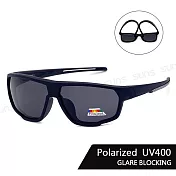 【SUNS】兒童偏光太陽眼鏡 輕量矽膠彈性運動休閒Polarized墨鏡 防眩光/抗UV400 S129 黑框黑腳