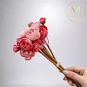 【Floral M】法式浪漫復古茶花胭脂粉仿真花花材（6入組）