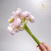 【Floral M】法式浪漫復古茶花清新粉仿真花花材（6入組）