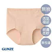 【日本GUNZE】無痕舒適棉混小褲 M 粉