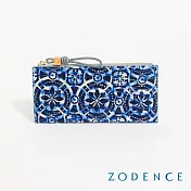 ZODENCE LISBON進口真皮葡式花磚簡式長夾  藍