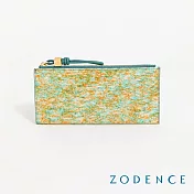 ZODENCE PAINTING進口真皮印象藝術簡式長夾  鳶尾綠