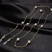 seoul show首爾秀 9珠夾珠兩用口罩掛繩鏈墨鏡平光眼鏡鍊老花近視防丟鍊  金色