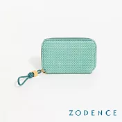 ZODENCE SHELL進口真皮貝殼紋理卡片零錢包  湖綠