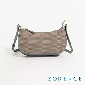ZODENCE SHELL進口真皮貝殼紋理斜背包  深灰