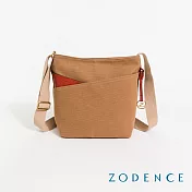 ZODENCE SAFARI恆彩帆布率性方形斜背包  駝
