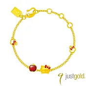 【Just Gold 鎮金店】Hello Kitty 蘋安萌福 黃金手鍊