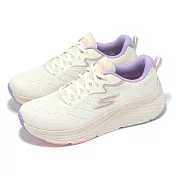 Skechers 慢跑鞋 Max Cushioning Elite 2.0 女鞋 米 紫 避震 厚底 運動鞋 129628NAT 24cm NATURAL