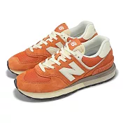 New Balance NB 休閒鞋 574 男鞋 女鞋 橘 米 麂皮 情侶鞋 經典 NB U574LGRO-D 24cm ORANGE/BEIGE