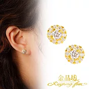 【金品坊】黃金耳環璀璨時光鋯石耳針