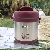源味二層高真空304不鏽鋼提鍋-1.5L-1入 莫蘭迪粉