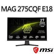 msi微星 MAG 275CQF E18 27吋 曲面電競螢幕 (27＂/2560x1440/16:9/180Hz/VA/曲面)