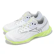 Mizuno 羽球鞋 Wave Fang 2 男鞋 女鞋 白 綠 寬楦  回彈 室內運動 羽排鞋 美津濃 71GA2313-41 24.5cm WHITE/GREEN/BLACK
