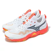 Mizuno 排球鞋 Wave Momentum Elite 男鞋 白 橘 緩衝 支撐 室內運動 美津濃 V1GA2512-01 26cm WHITE/ORANGE