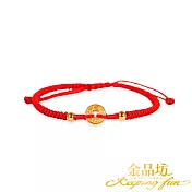 【金品坊】黃金手鍊五帝錢通寶金運守護手繩 守財全紅線 大人手圍