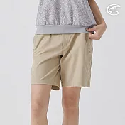 ADISI 女棉感彈性抗汙撥水五分短褲 AP2511061 淺卡 (S-XL) S 淺卡