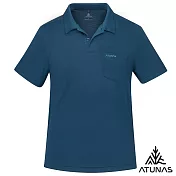 【ATUNAS 歐都納】男款排汗透氣短袖POLO衫/大尺碼A8PS2549M- M 墨藍