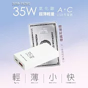 【NDr.AV】35W氮化鎵超薄A+C USB充電器(快充usb 智能充電器/USB-352SF)