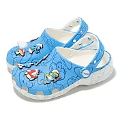 Crocs 洞洞鞋 Smurfs Classic Clog K 大童 藍色小精靈 經典克駱格 涼鞋 卡駱馳 21082190H