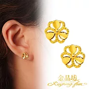 【金品坊】黃金耳環綻放心語花耳針