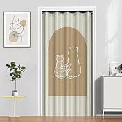 精緻印花打孔長門簾120x200cm送桿子 (風水簾/窗簾/拉簾/隔簾/長門簾/空調門簾) 無 背影貓