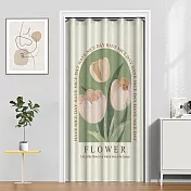 精緻印花打孔長門簾120x200cm送桿子 (風水簾/窗簾/拉簾/隔簾/長門簾/空調門簾) 無 鬱金香