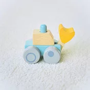 日本 Adnil LAND 寶寶木頭卡車玩具【淺藍色挖土機】
