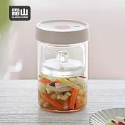 【日本霜山】一夜漬單向排氣玻璃醃漬罐(附玻璃重石)-1300ml