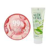 FOODAHOLIC 韓國積雪草蘆薈保濕凝膠100ml+TENZERO舒緩凝膠300ml 玻尿酸