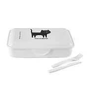 《EXCELSA》B&N附刀叉可微波便當盒 | 環保餐盒 保鮮盒 午餐盒 飯盒 微波餐盒 - 黑貓