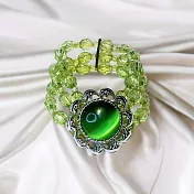 【摩達客】綠色貓眼串珠手環