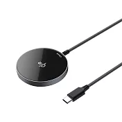 【amuok】Qi2認證 極簡mini 磁吸無線充電器(自帶線) 無線充 MagSafe 磁吸充電盤 磁吸式充電盤- 黑色