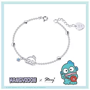 【客製品】STORY 故事銀飾-Hello Hangyodon系列-人魚漢頓線框晶鑽純銀手鍊