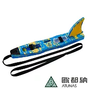 【ATUNAS 歐都納】水上漂橫渡專用浮標+魚鰭手寫立板2938/泳渡水上活動必備- 寶藍/新黃大理紋