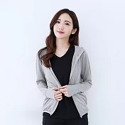 【遊遍天下】女款彈力冰涼感防曬連帽外套(GJ1022) M 銀灰