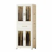 【好氣氛家居】輕奢雙開門磁吸拉門滑輪收納櫃/B款掛桿抽屜櫃