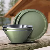 仙德曼雙層304不鏽鋼笠形湯碗-附蓋-20cm-2入x2組