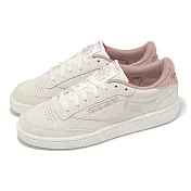 Reebok 休閒鞋 Club C 85 女鞋 米 紅 麂皮 復古 低筒 100208987 23.5cm SAND/BROWN/RED