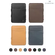 GARZINI 翻轉皮夾/極簡款/壓紋-四色可選(皮夾 錢包 短夾 卡夾 信用卡夾 名片)  黑色
