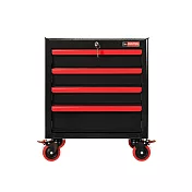 【SHUTER 樹德】桌下4抽工具車 黑櫃紅手把 /組 TC5-13S