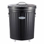 日本渡邊金屬｜OBAKETSU 手工製附輪垃圾桶 33L (送垃圾袋環) 黑色