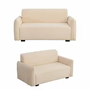 IDEA-療癒系厚吐司短絨編織布雙人沙發/兩色可選 杏色