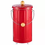 日本渡邊金屬｜OBAKETSU 手工製附輪尿布桶 12L 紅色