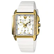 CASIO SHEEN系列 知性晶鑽計時腕錶-膠帶-金