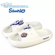 【HELLO KITTY】女 CINNAMOROLL 大耳狗 拖鞋 防水拖鞋 輕量 防水 鞋釦 台灣製 EU37 白色