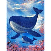 【玲廊滿藝】曾啟文-浪漫礦砂系列—櫻海遨遊40x30cm