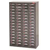 【SHUTER 樹德】四排 60格零件櫃 透明抽/黑抽/組 ST2-460 灰櫃透明抽