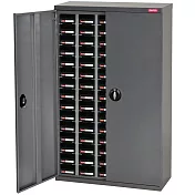 【SHUTER 樹德】五排 75格 加門零件櫃 透明抽/黑抽/組 ST1-575D 灰櫃透明抽