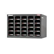 【SHUTER 樹德】五排 25格零件櫃 透明抽/黑抽/組 ST1-525 灰櫃黑抽