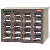 【SHUTER 樹德】四排 20格零件櫃 透明抽/黑抽 /組 ST1-420 灰櫃透明抽